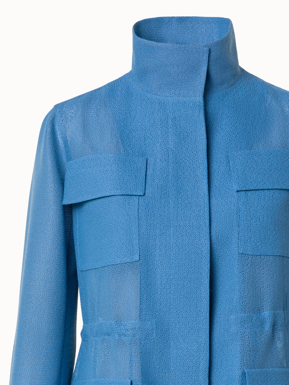 AKRIS Viscose Cotton Open Weave Jacket - Image 4