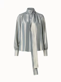 AKRIS Silk Lurex Organza Blouse