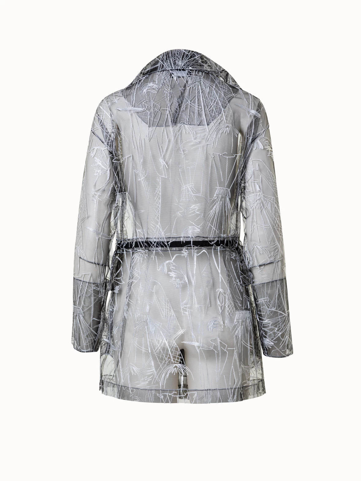 AKRIS Techno Tulle Parka With Croquis Embroidery - Image 2