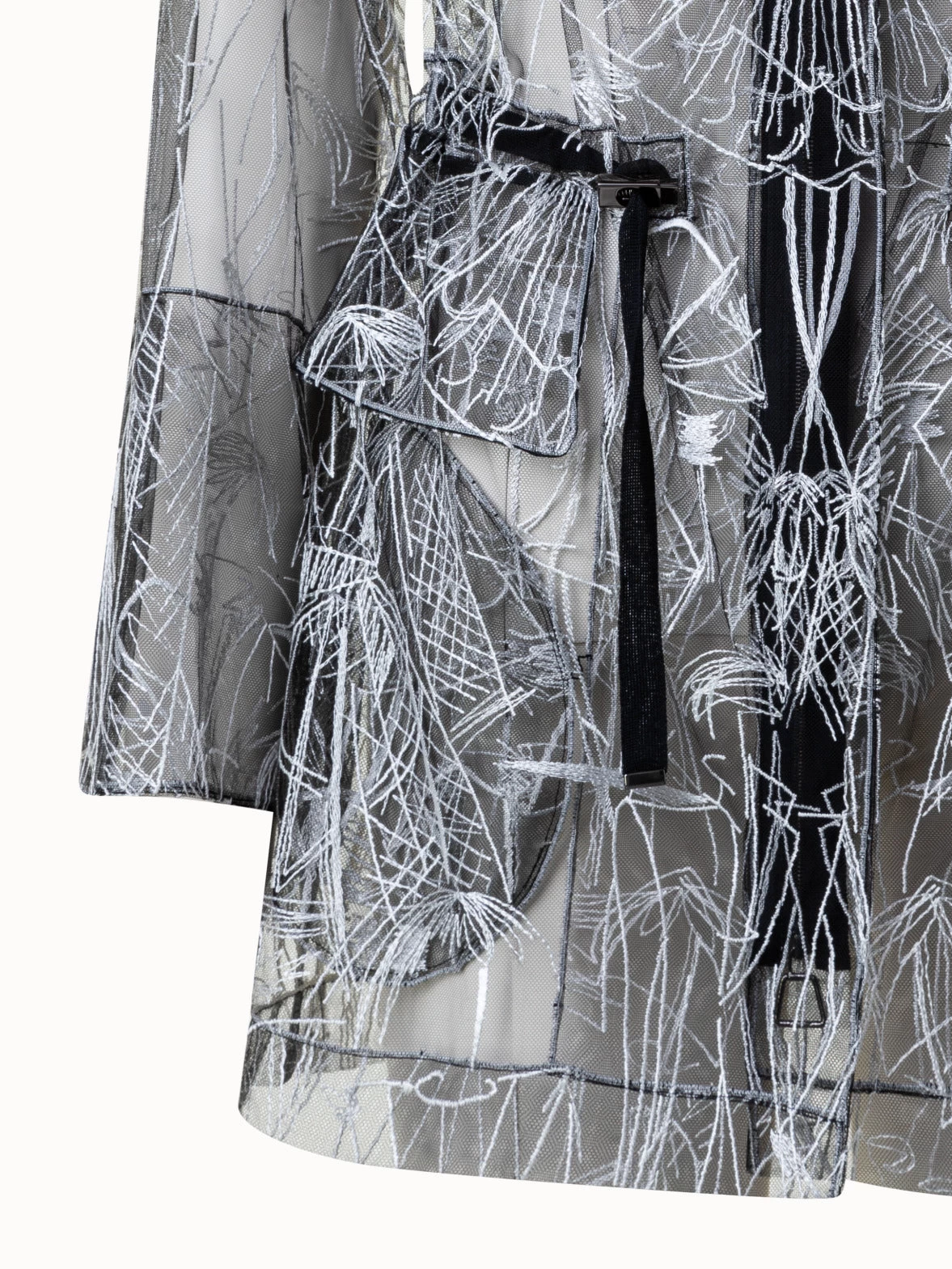 AKRIS Techno Tulle Parka With Croquis Embroidery - Image 5