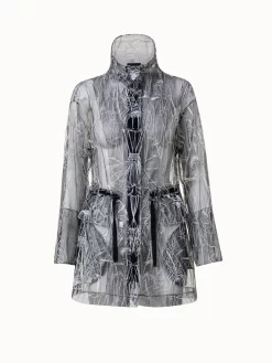 AKRIS Techno Tulle Parka With Croquis Embroidery
