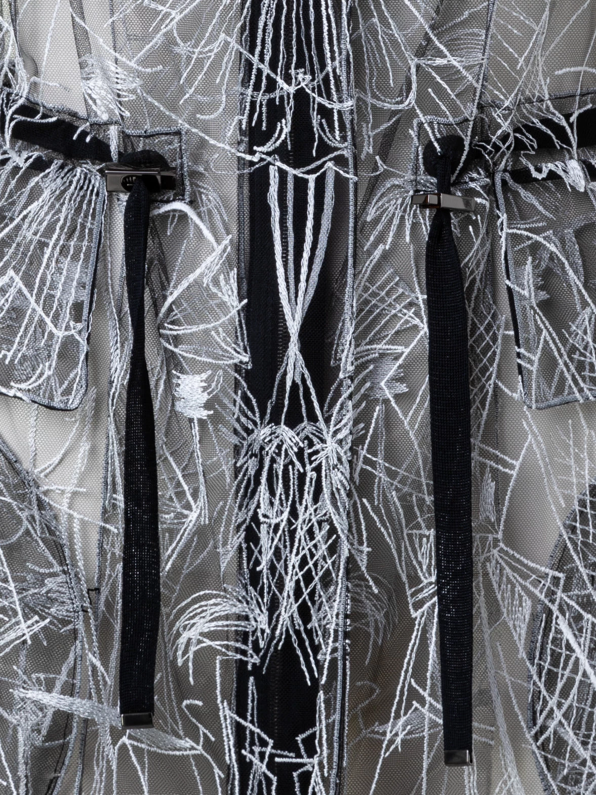 AKRIS Techno Tulle Parka With Croquis Embroidery - Image 7