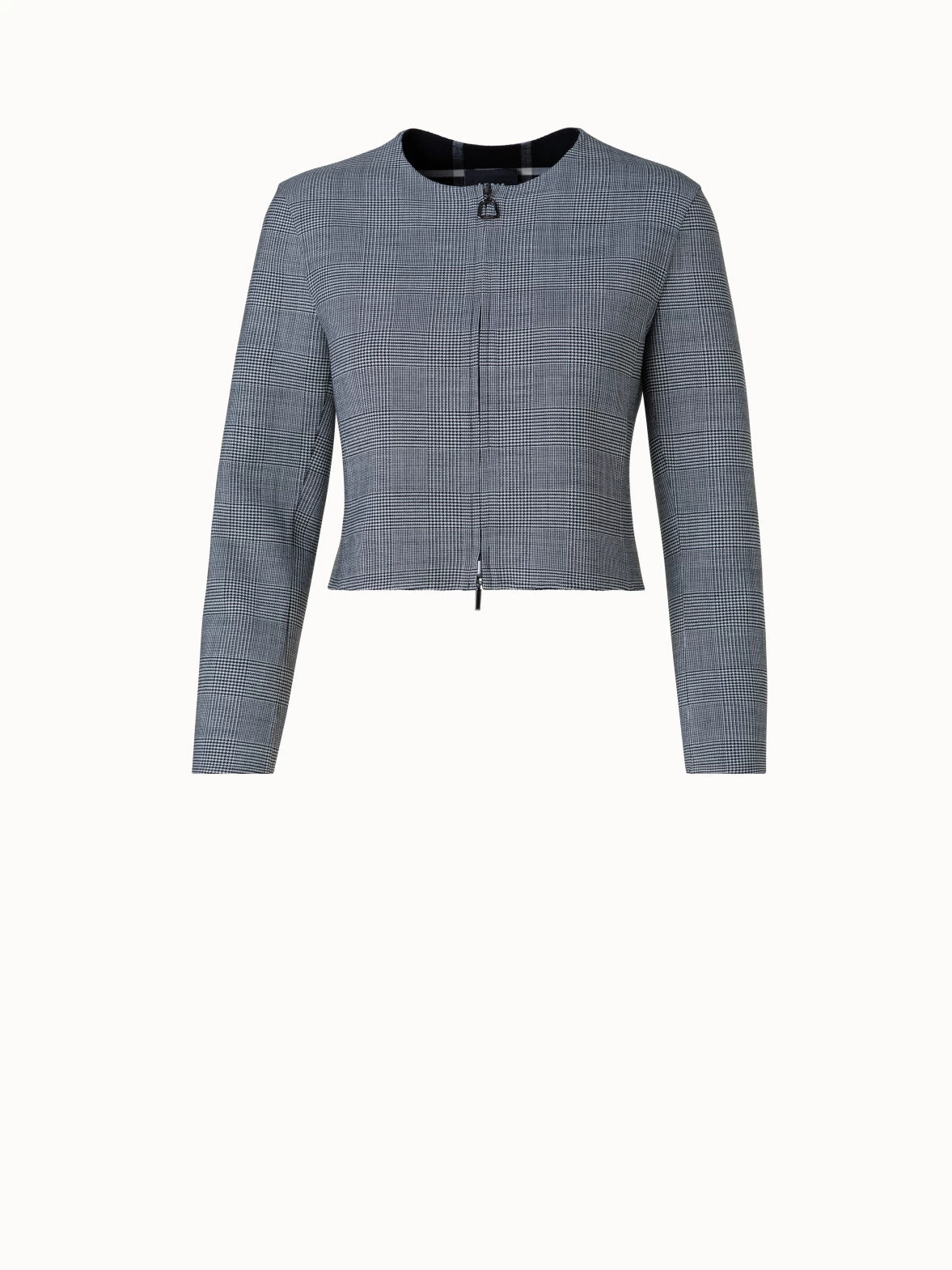 AKRIS Reversible Checked Wool Double-Face Jacket - Image 4