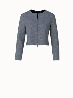 AKRIS Reversible Checked Wool Double-Face Jacket