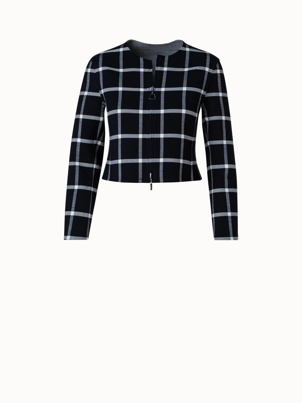 AKRIS Reversible Checked Wool Double-Face Jacket - Image 2