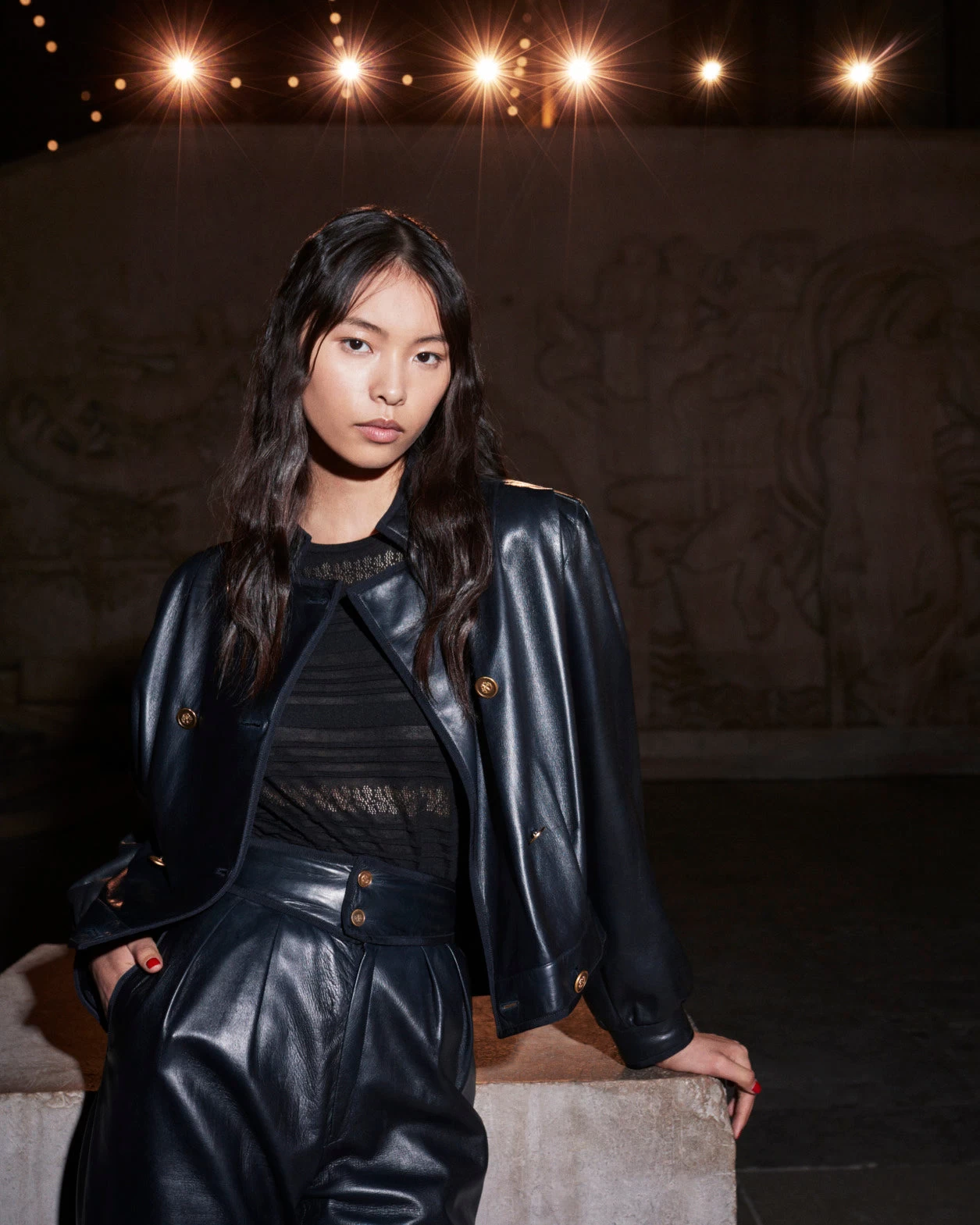 AKRIS Lambskin Double-Breasted Leather Jacket - Image 2