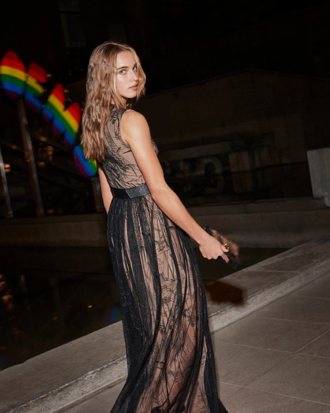 AKRIS Techno Tulle Gown With Croquis Embroidery - Image 5