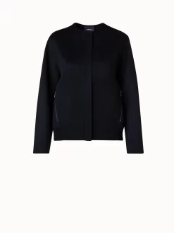AKRIS Cashmere Double-Face Bomber Jacket
