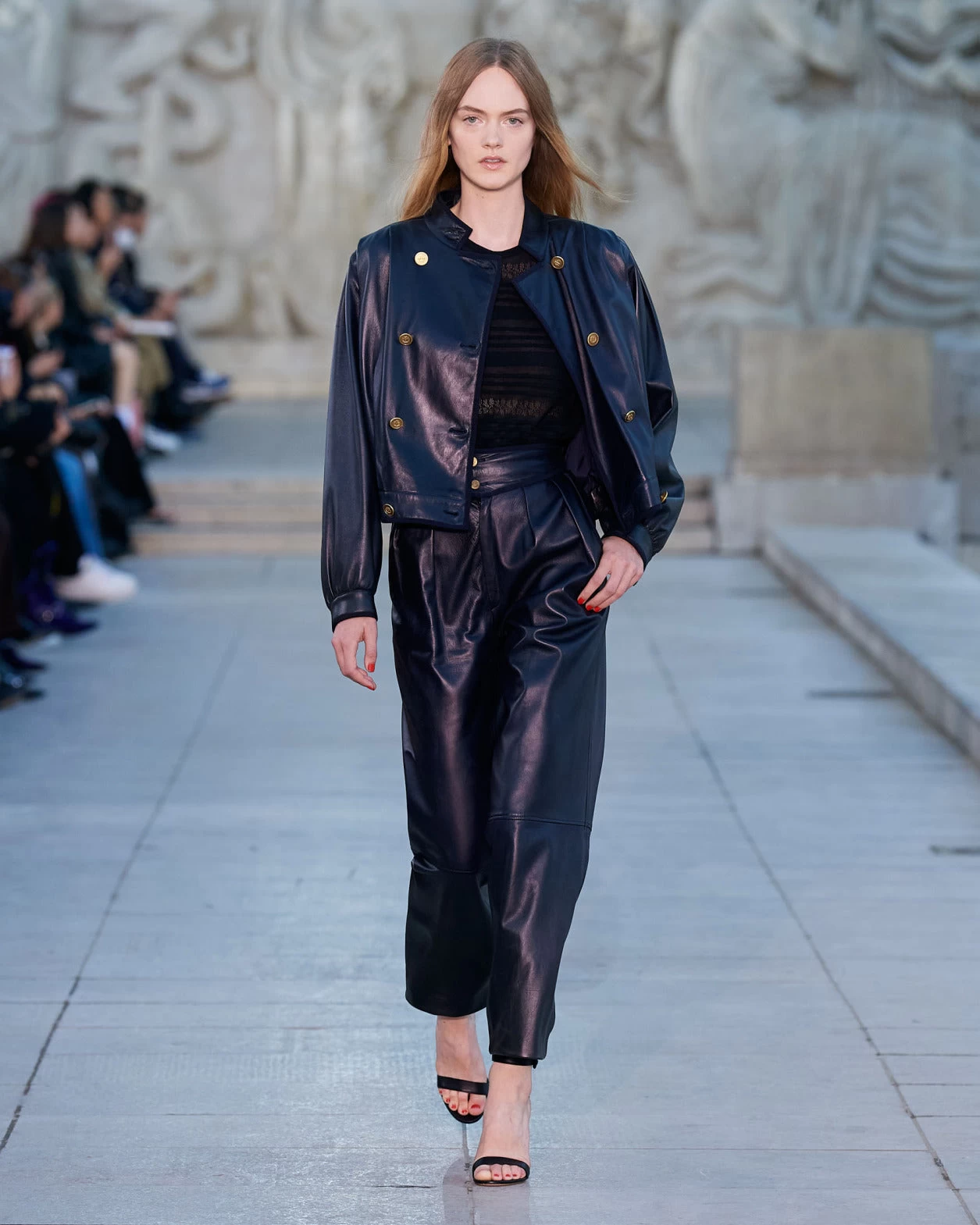 AKRIS Lambskin Pleated Leather Pants - Image 2