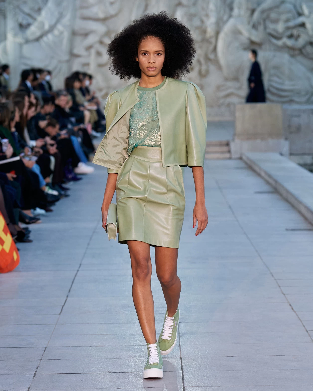 AKRIS Lambskin Leather Short Skirt - Image 2