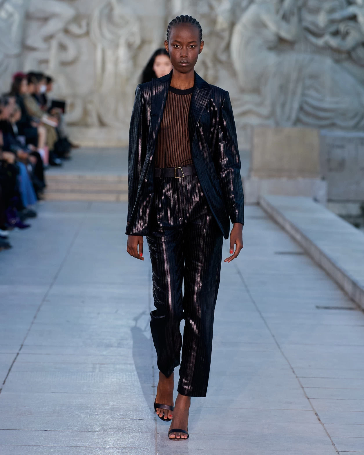 AKRIS Striped Techno Lace Blouse - Image 2