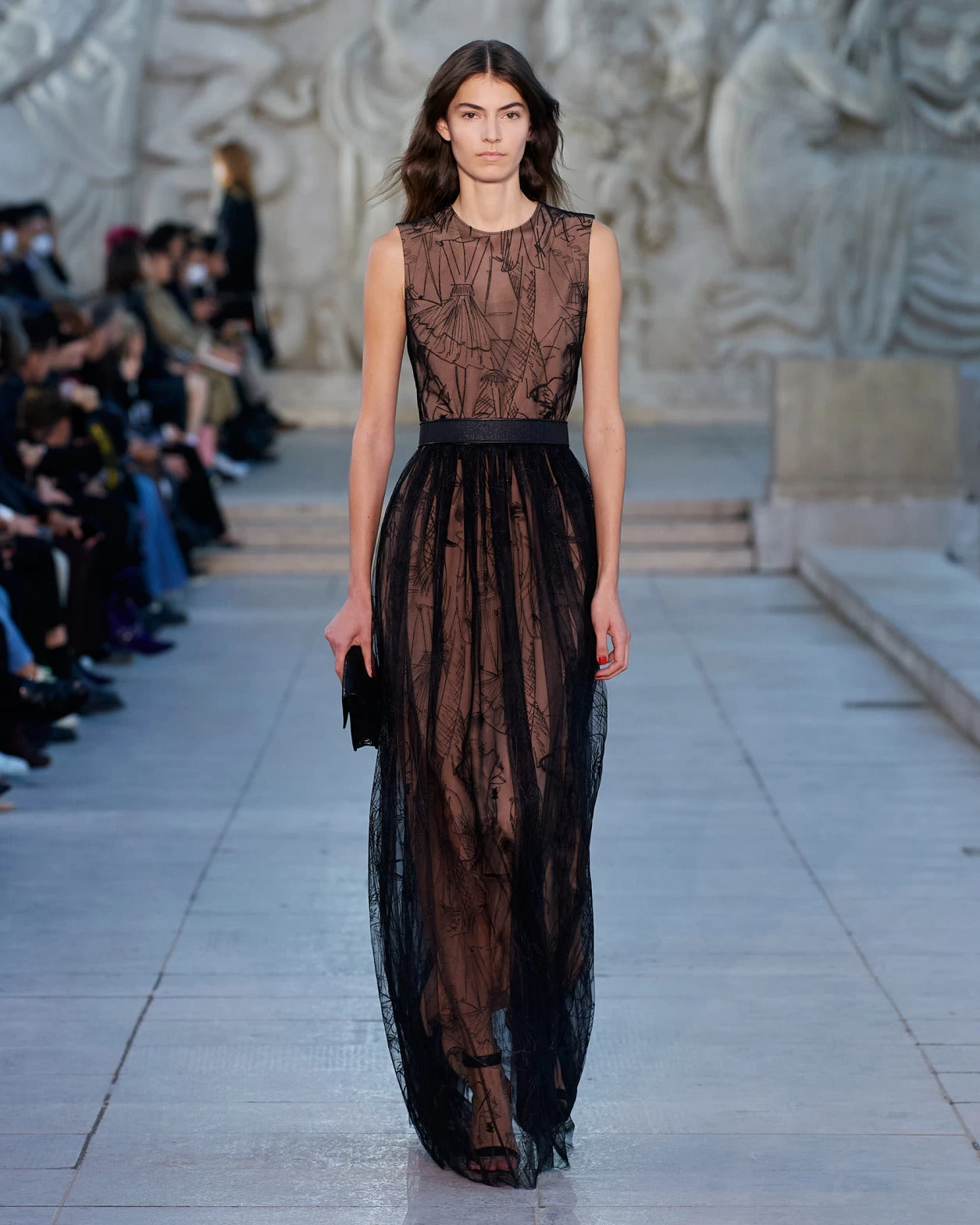 AKRIS Techno Tulle Gown With Croquis Embroidery - Image 4