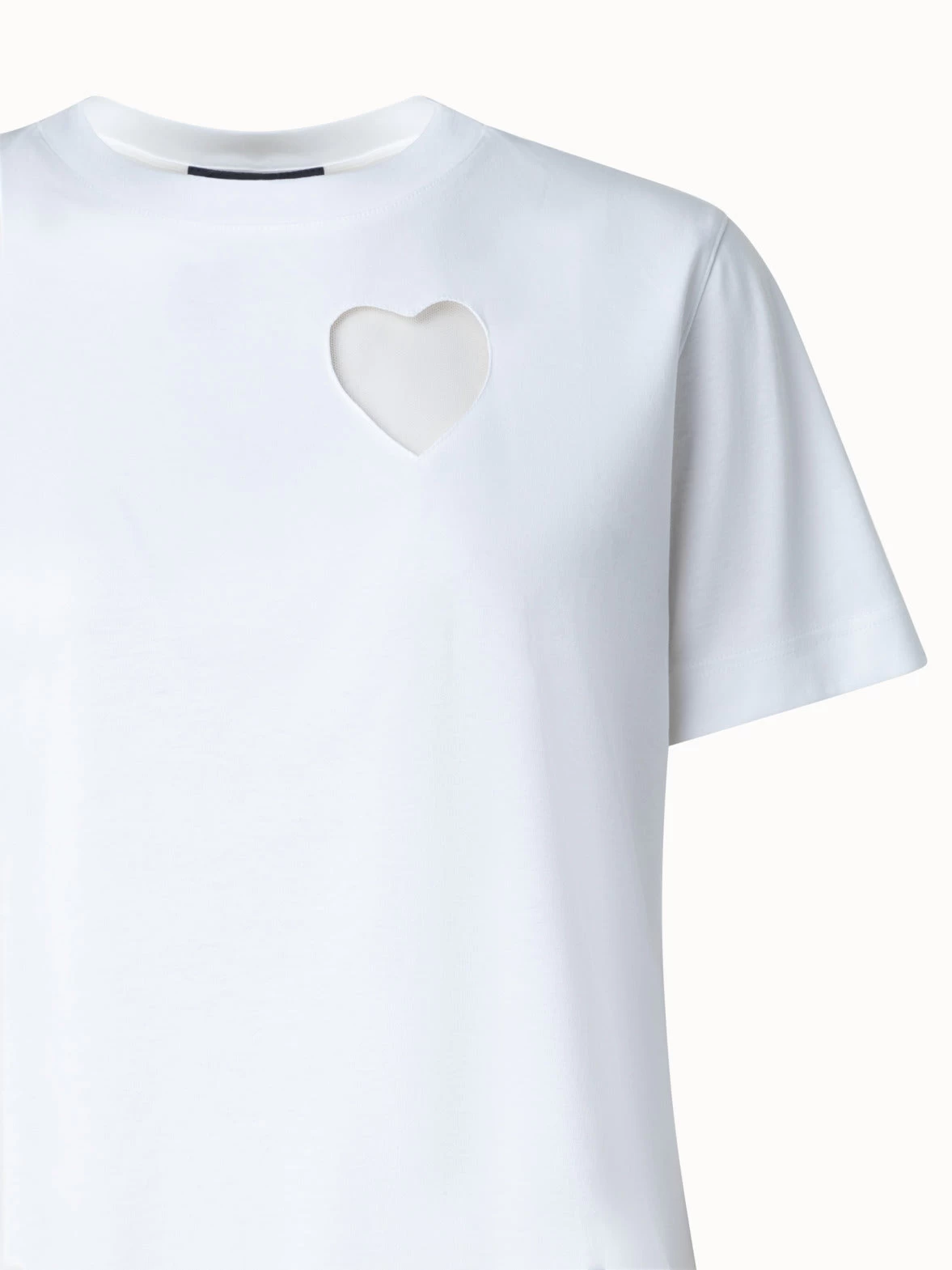 AKRIS T-Shirt With Tulle Heart Insert - Image 3