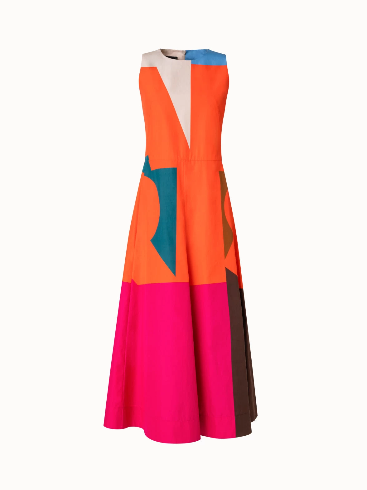 AKRIS Cotton Poplin Midi Dress With Composed Letters Print - Image 2