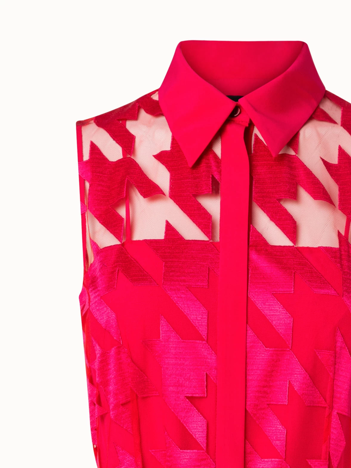 AKRIS Houndstooth Embroidery On Tulle Midi Dress - Image 6