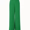 AKRIS Linen Wool Crêpe Double-Face Wide Leg Pants