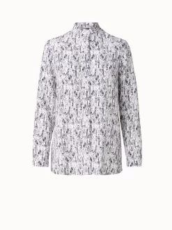 AKRIS Silk Crêpe Blouse With Croquis Print