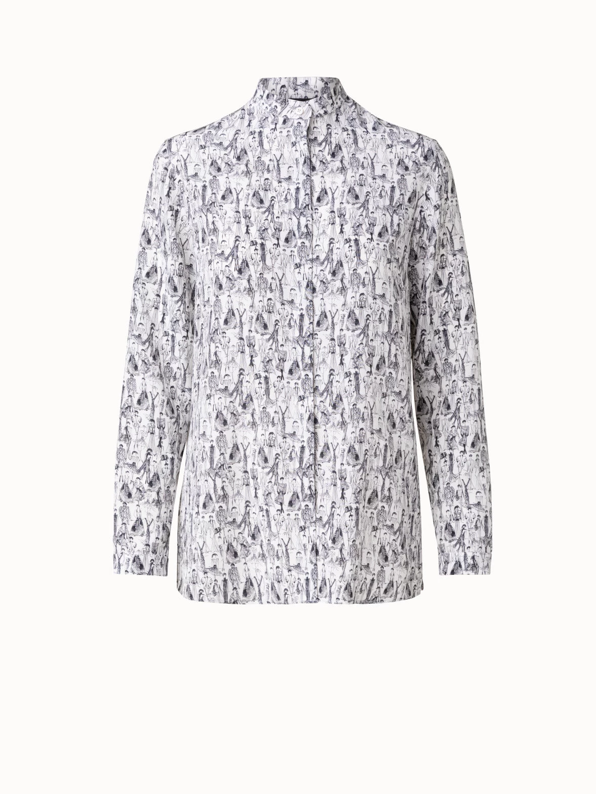 AKRIS Silk Crêpe Blouse With Croquis Print