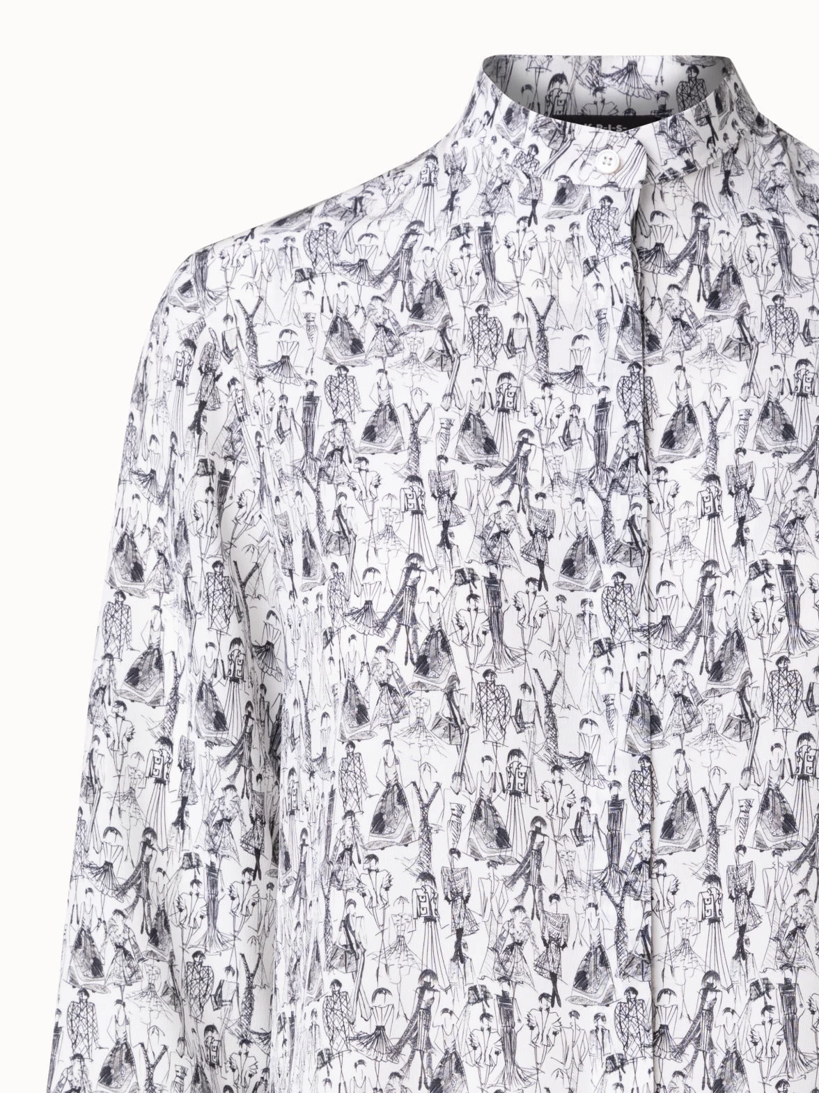 AKRIS Silk Crêpe Blouse With Croquis Print - Image 4