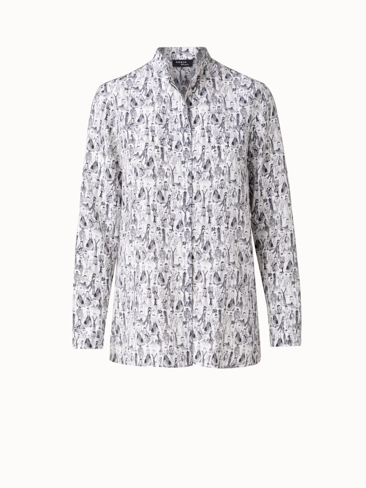 AKRIS Silk Crêpe Blouse With Croquis Print - Image 3