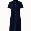 AKRIS Cotton Silk Stretch Double-Face Shirt Dress