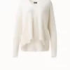 AKRIS Ribbed Cashmere Long V-Neck Knit Pullover