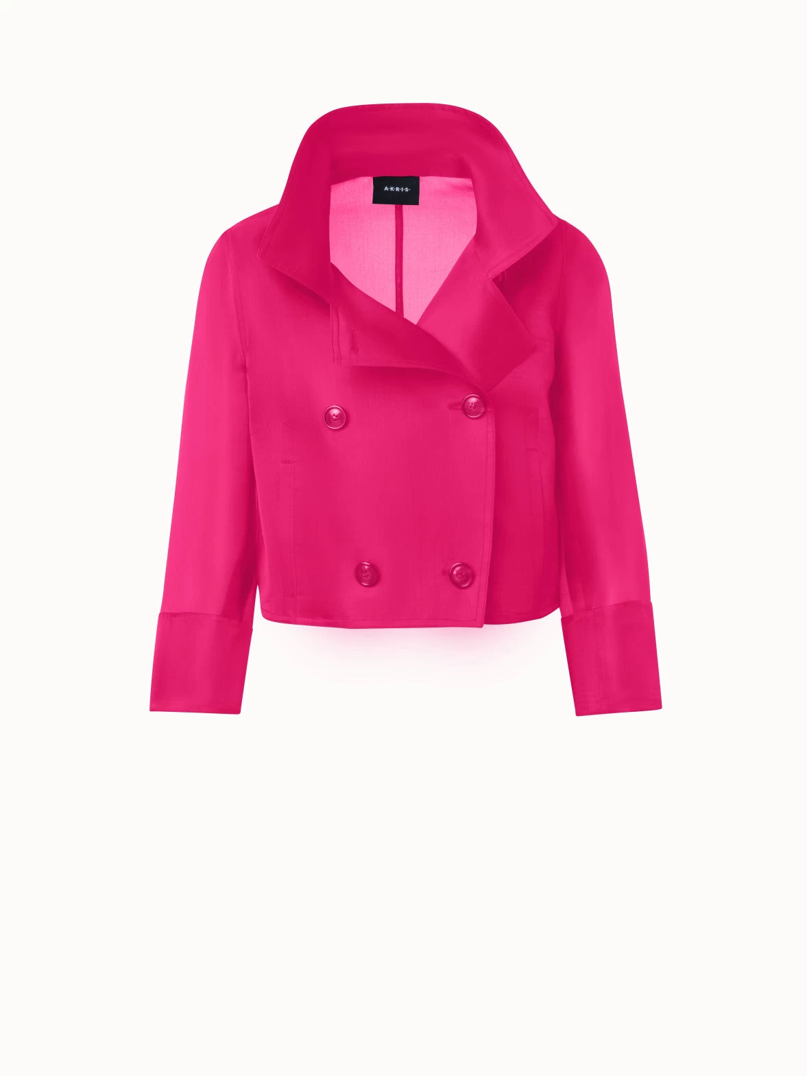 AKRIS Silk Organza Double-Breasted Short Jacket