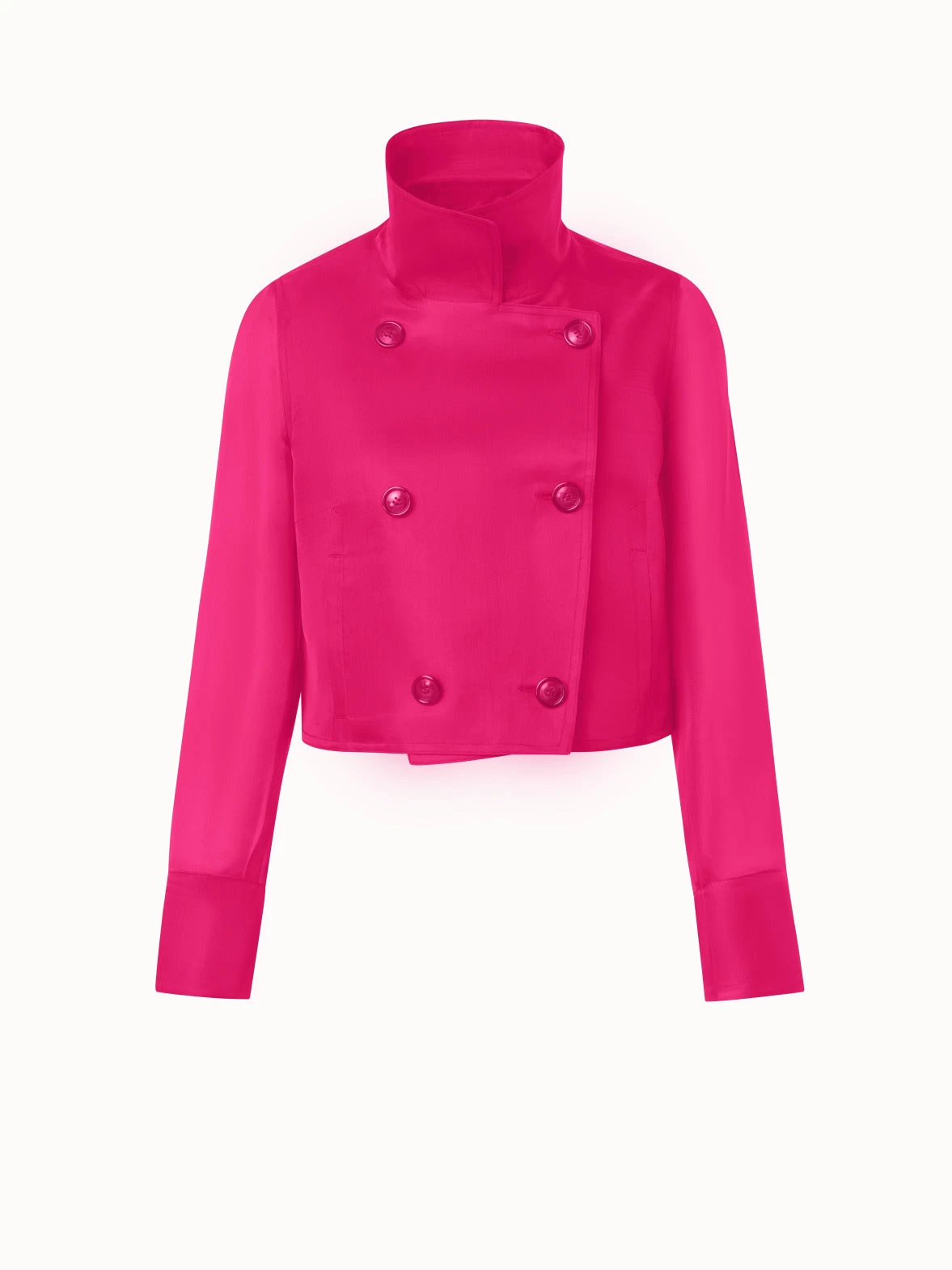 AKRIS Silk Organza Double-Breasted Short Jacket - Image 3