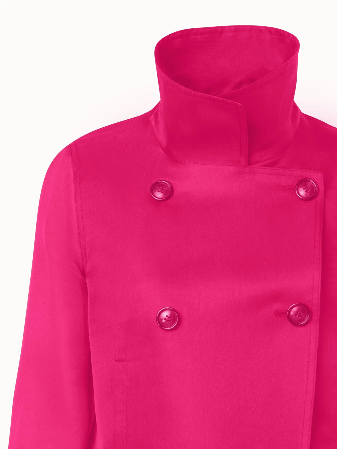 AKRIS Silk Organza Double-Breasted Short Jacket - Image 4