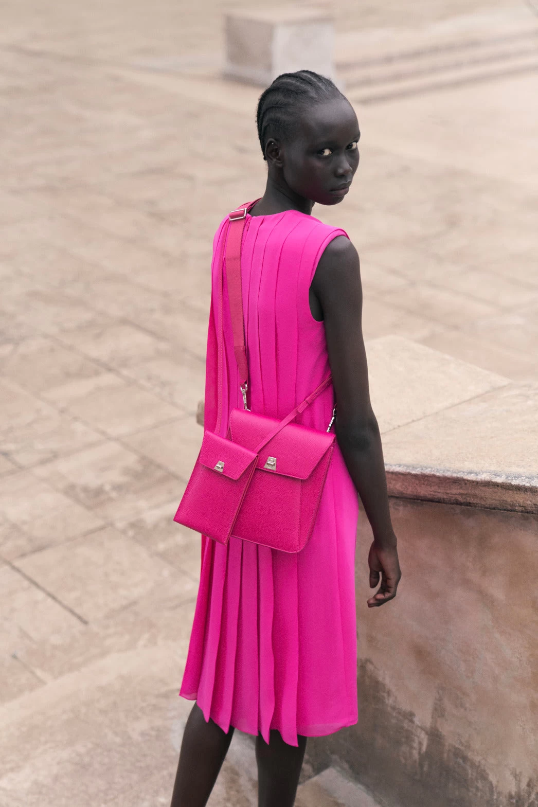 AKRIS Silk Georgette Pleated Dress - Image 2