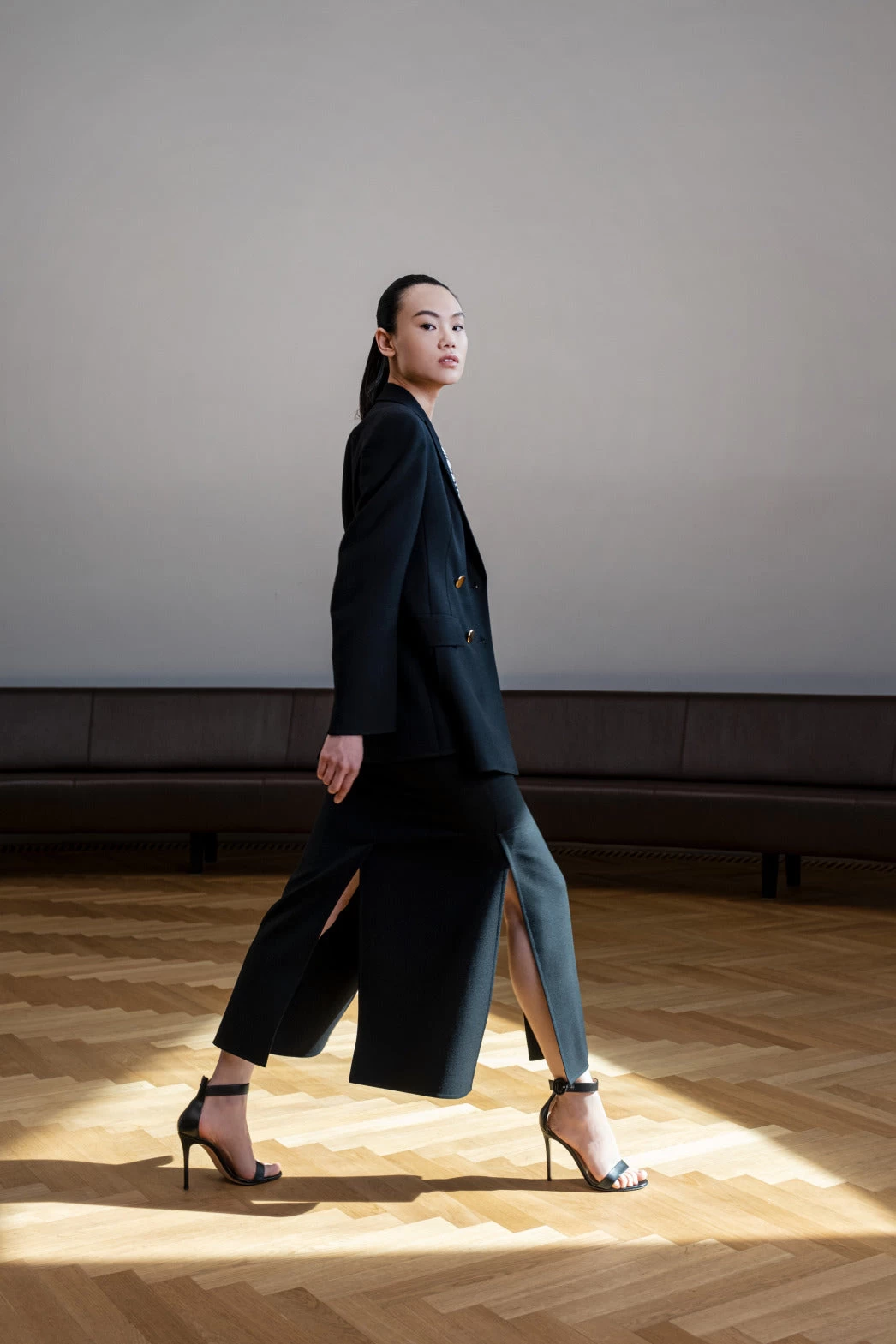 AKRIS Wool Double-Face Maxi Skirt