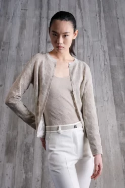 AKRIS Houndstooth Jacquard Knit Tank Top