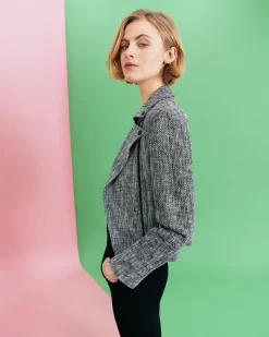 Cotton Stretch Tweed Jacket
