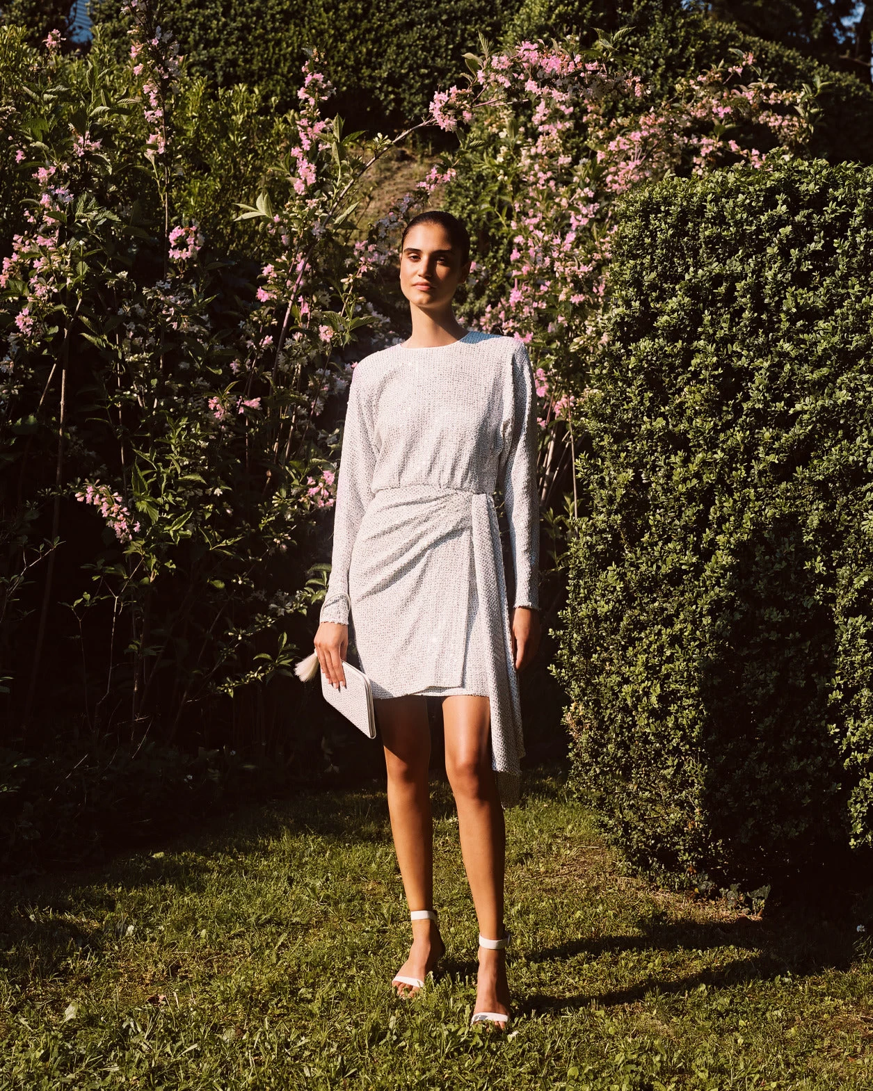 AKRIS Draped Two-Tone Sequins Dress - Image 2