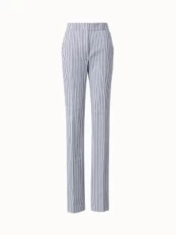 Chio Full Length Pant In Pinstripe Jaquard
