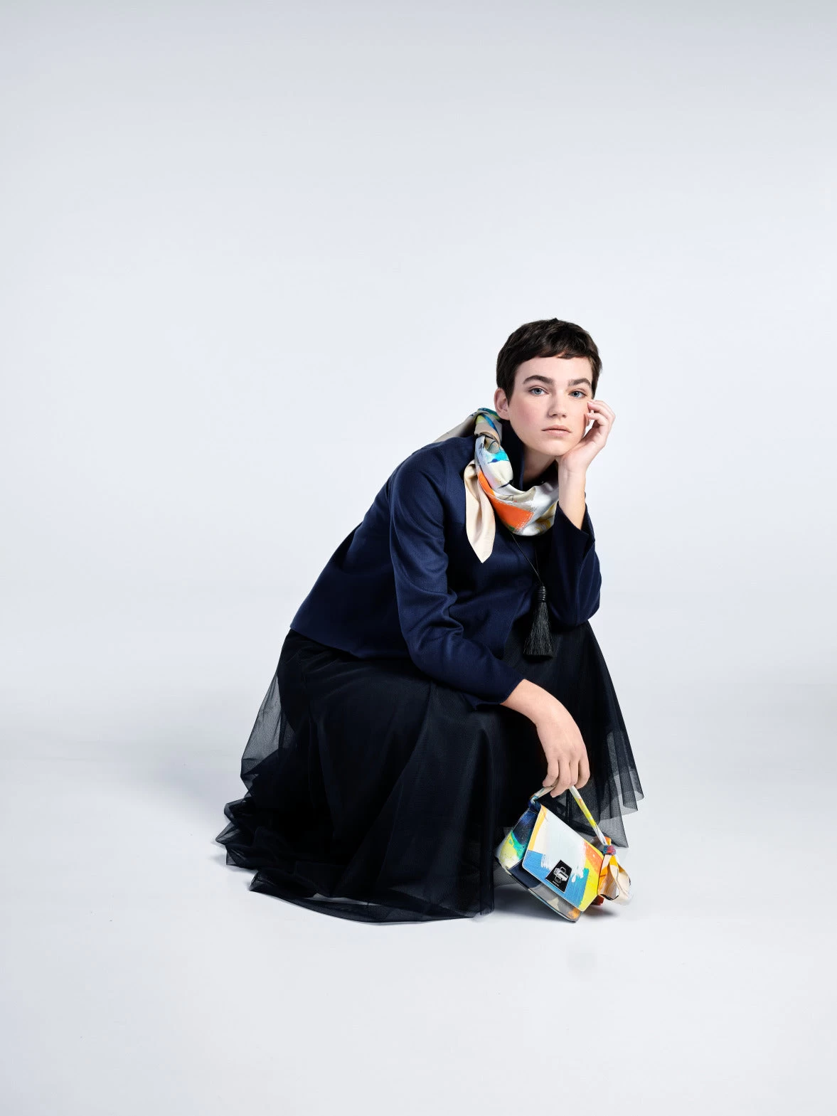 AKRIS Brush Stroke Silk Scarf - Image 2