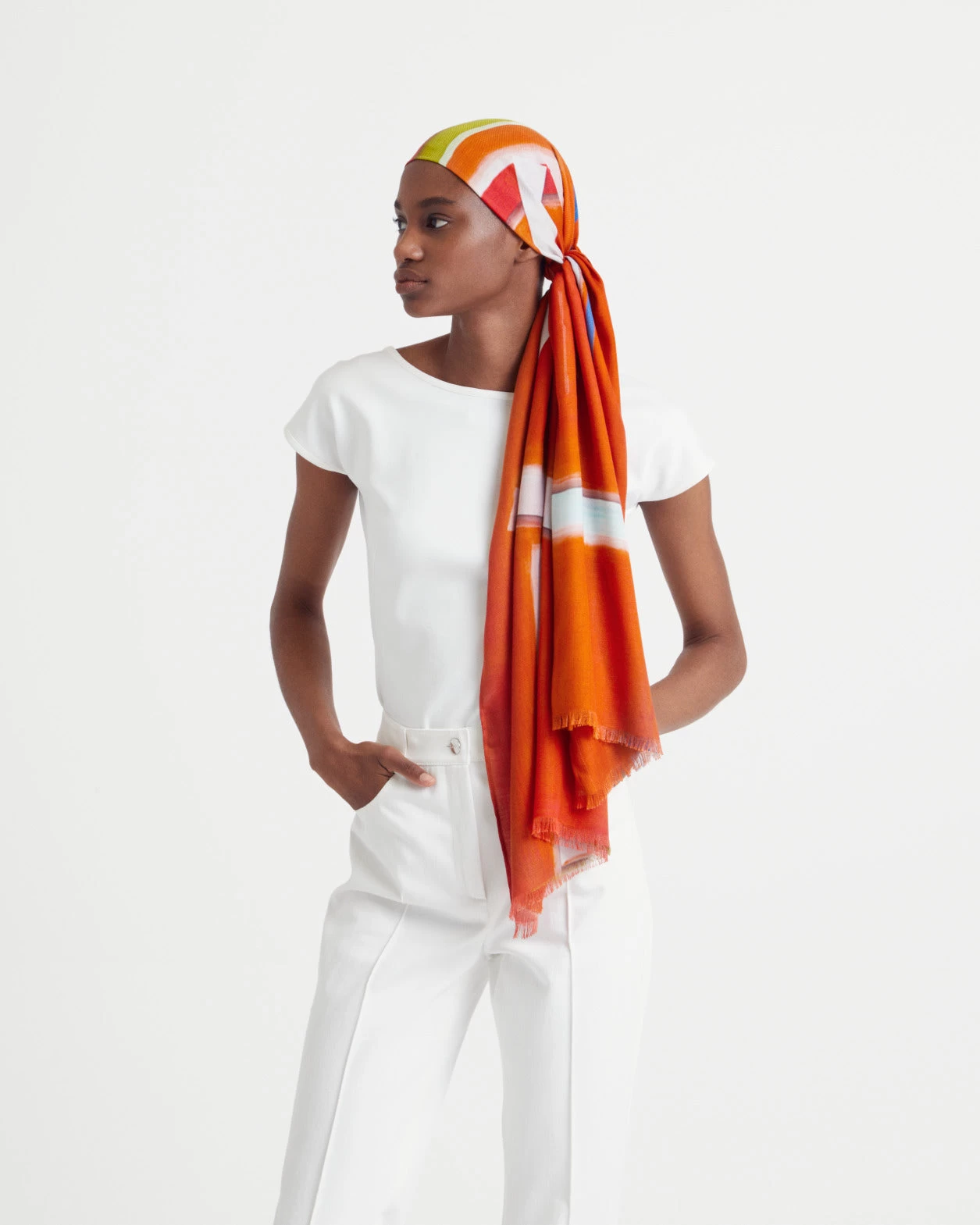 AKRIS Cashmere Silk Zion Print Scarf - Image 2