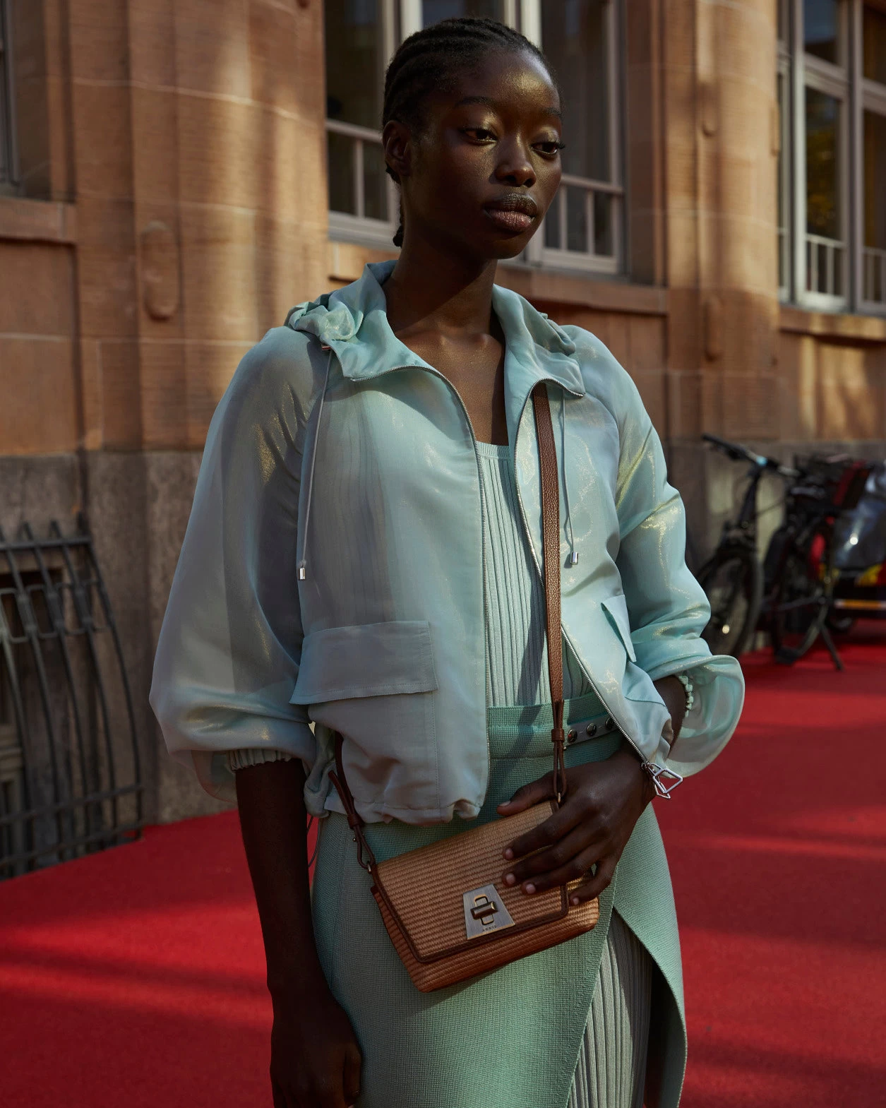 AKRIS Silk Techno Iridescent Organza Blouson Jacket - Image 2