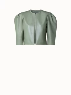 AKRIS Short Lambskin Leather Jacket