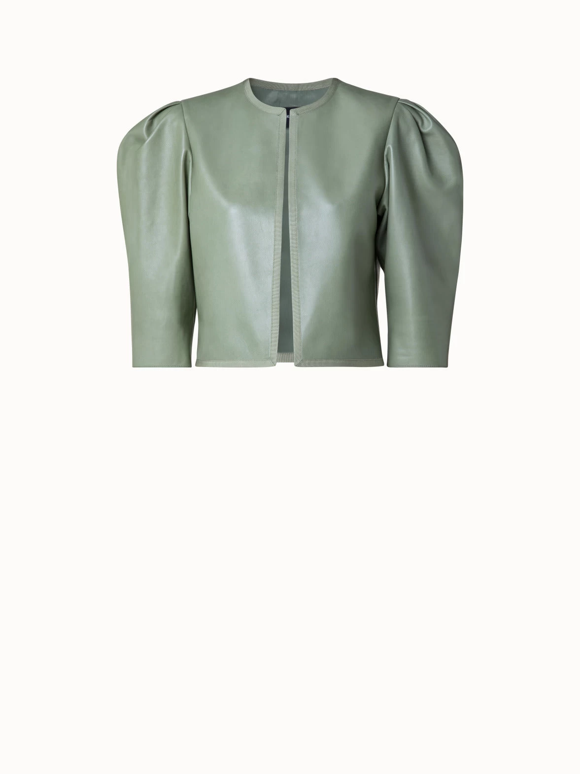 AKRIS Short Lambskin Leather Jacket