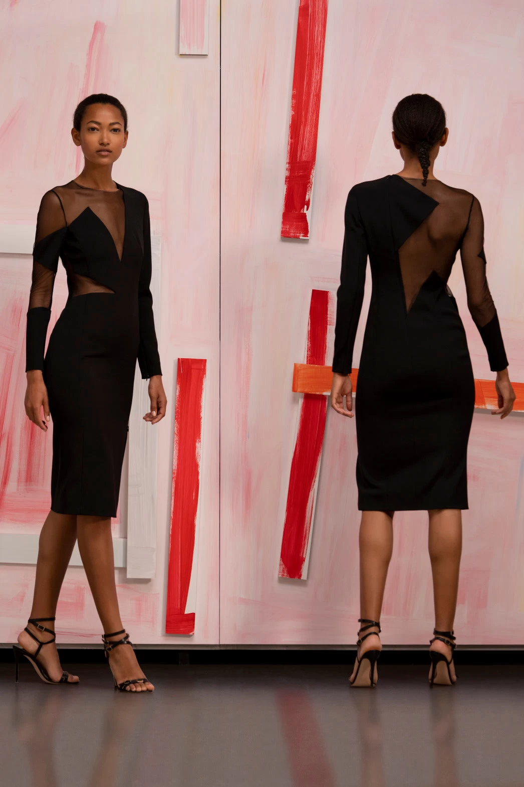 AKRIS Semi-Sheer Cutout Silk Crêpe Sheath Dress - Image 2