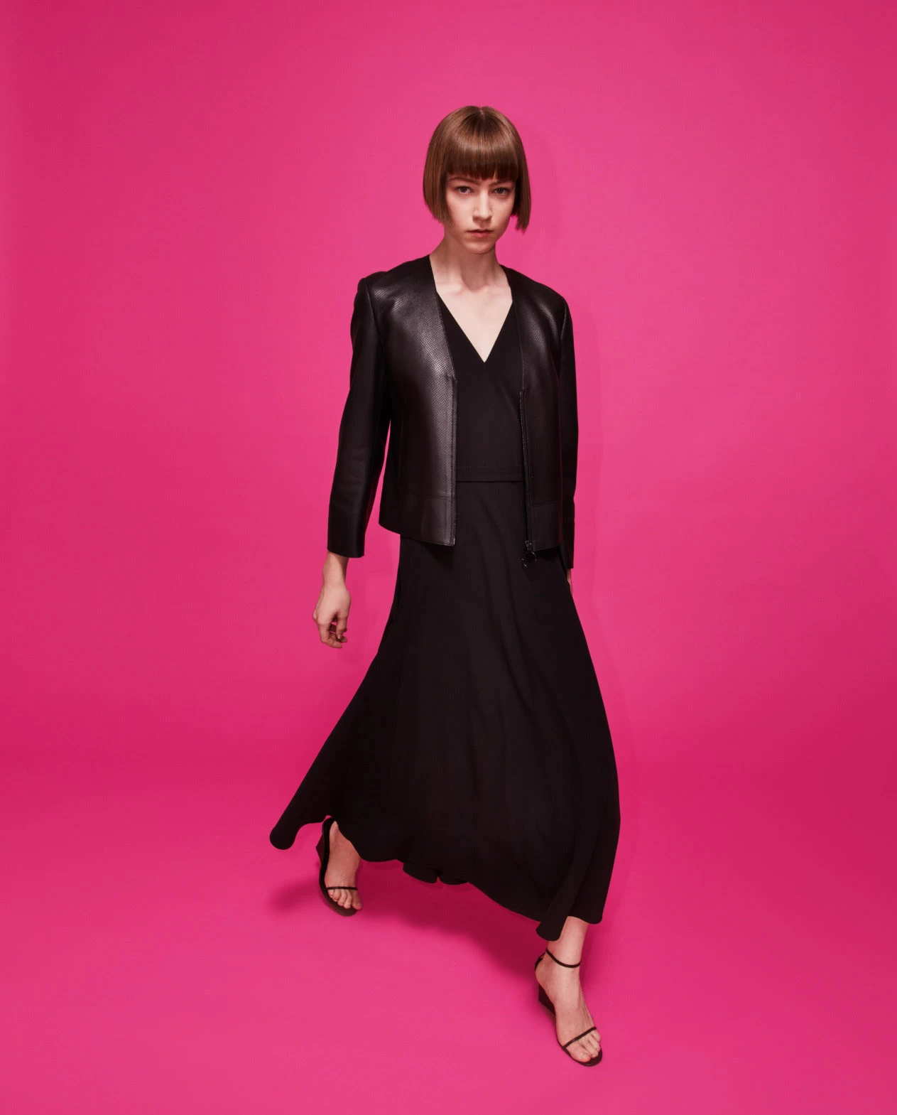 Sleeveless Washed Cotton Blend Wrap Dress - Image 2